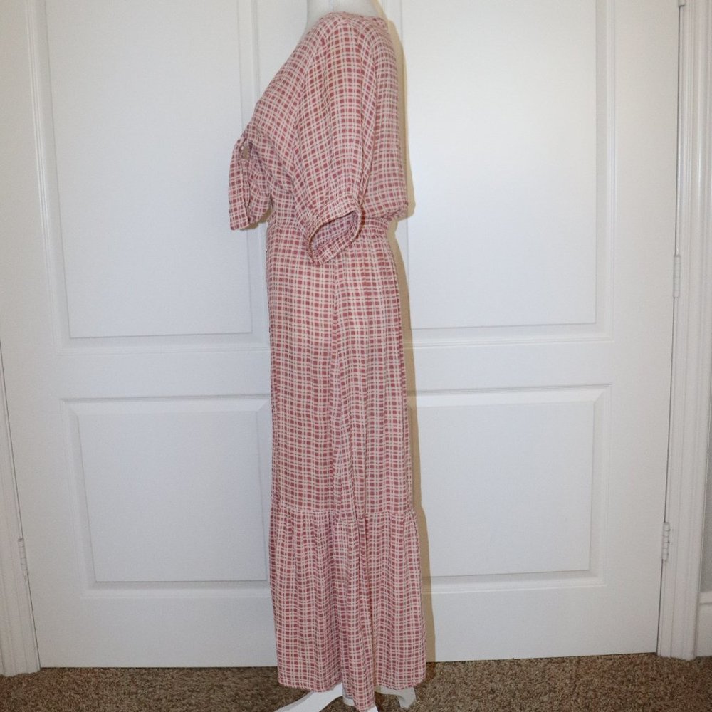 Faithfull The Brand Bow Tie Maple Midi Dress Size 6 - Picture 3 of 4